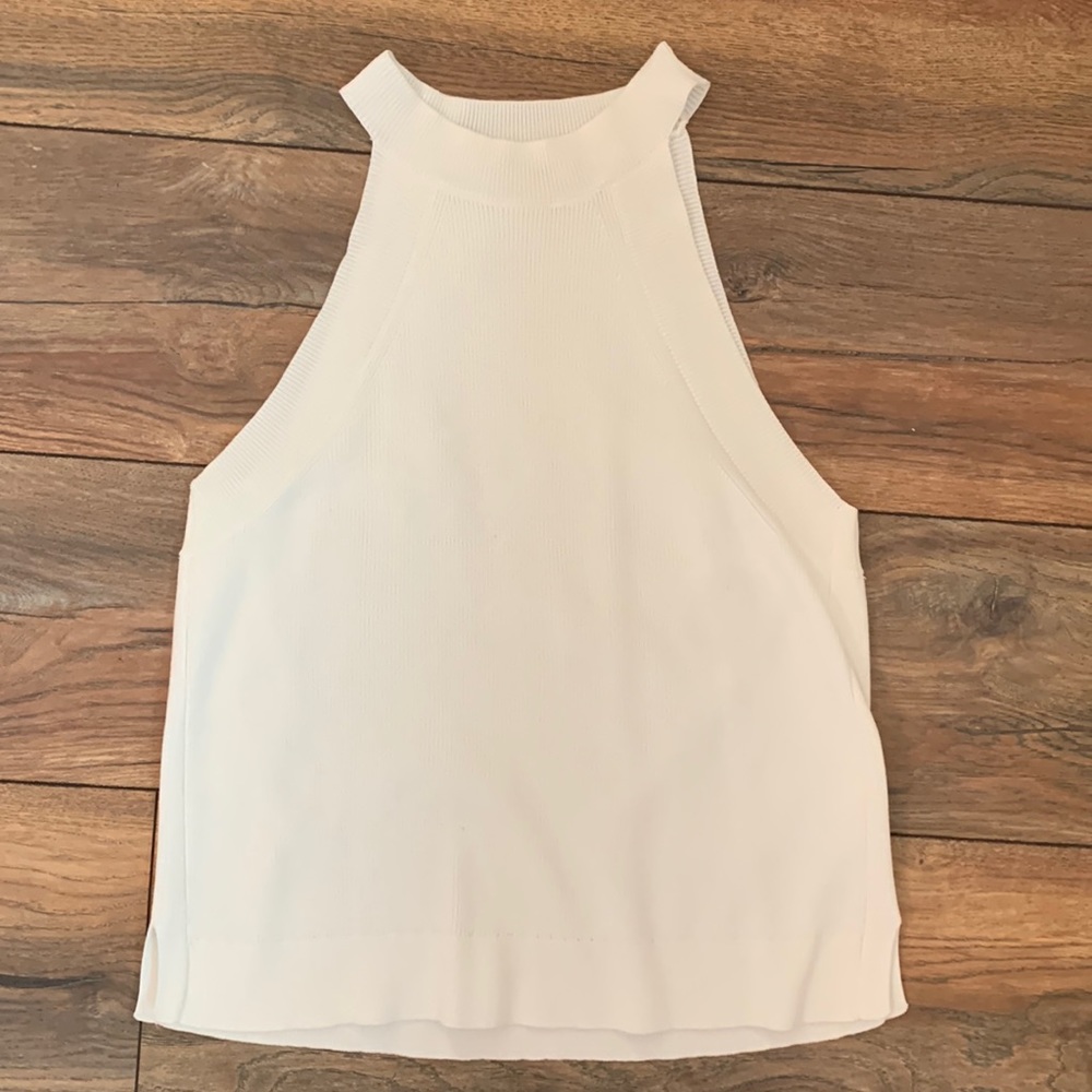Mango (MNG Basics) cream knit sleeveless top
